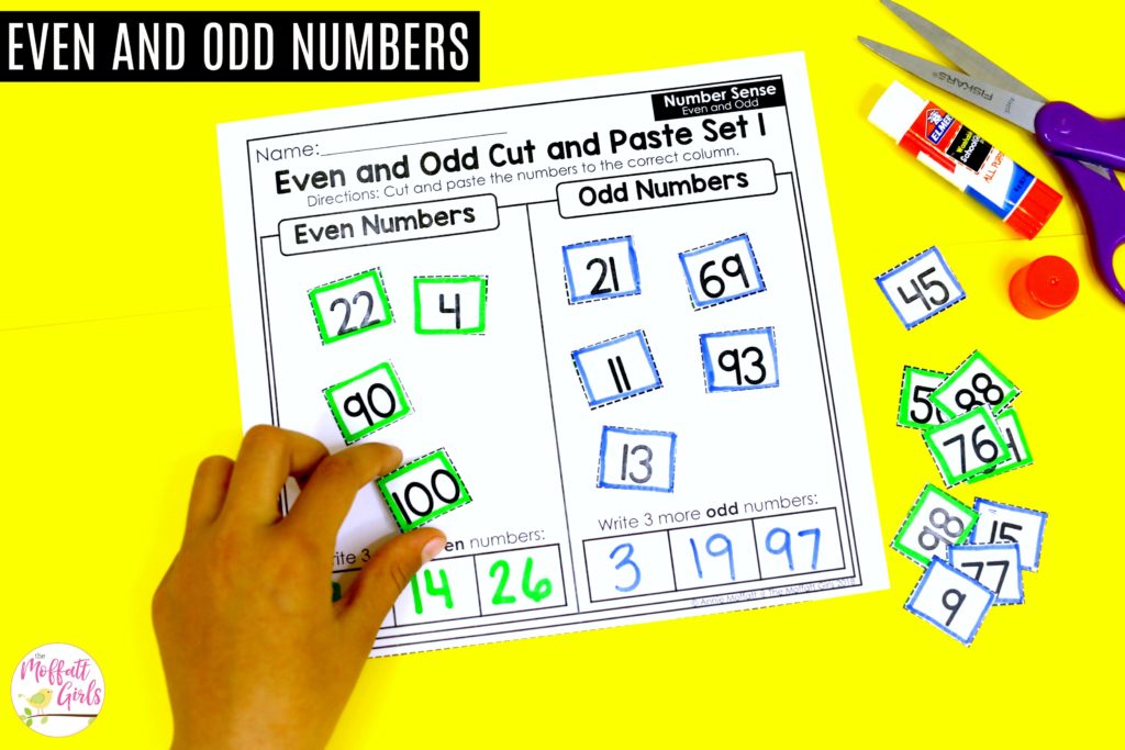Even and Odd Numbers Cut and Paste Worksheet Even and Odd Numbers Worksheet- fun practice for 2nd grade. Identify the even and odd numbers.