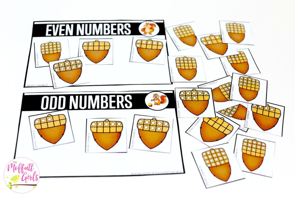 Even and Odd Acorn Number Sort- a fun way to practice identifying even and odd numbers using ten frames!