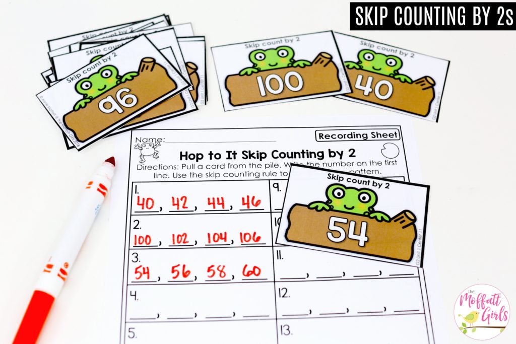 Hop to It- Skip Counting by 2's. Fun math center for 2nd grade to teach number sense up to 1,000.