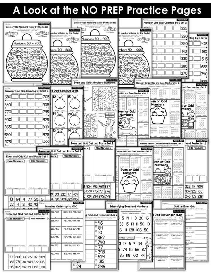 NO PREP Worksheet Collage No Prep Worksheet collage- fun math practice for numbers up to 1,000!