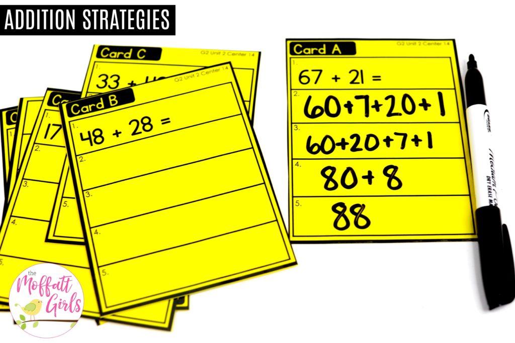 Place Value Addition Strategies- Tons of fun math centers to teach place value in Second Grade!