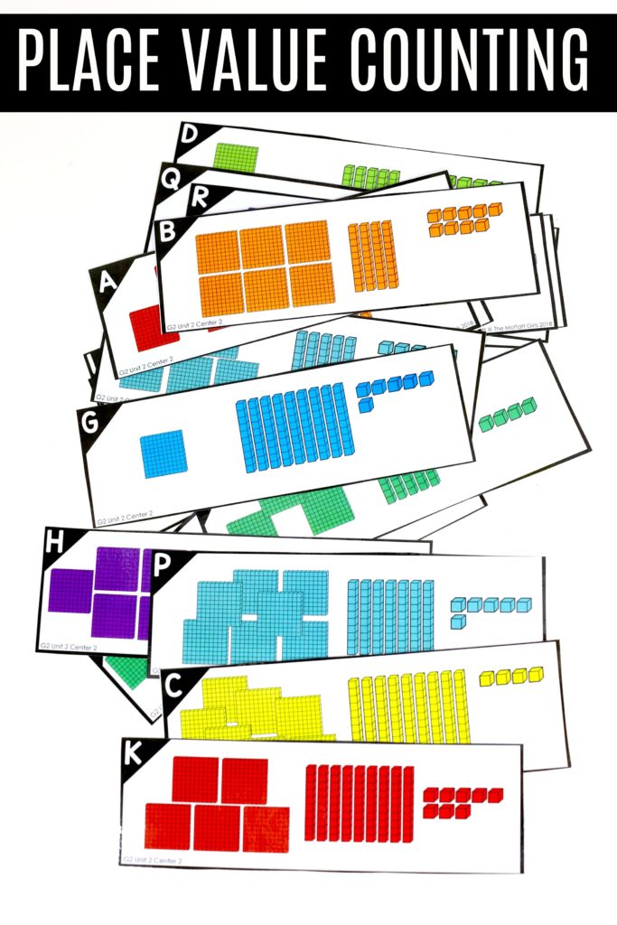 Place Value Counting- Count the base ten blocks and write the value in standard form. Tons of fun place value math centers for 2nd Grade!