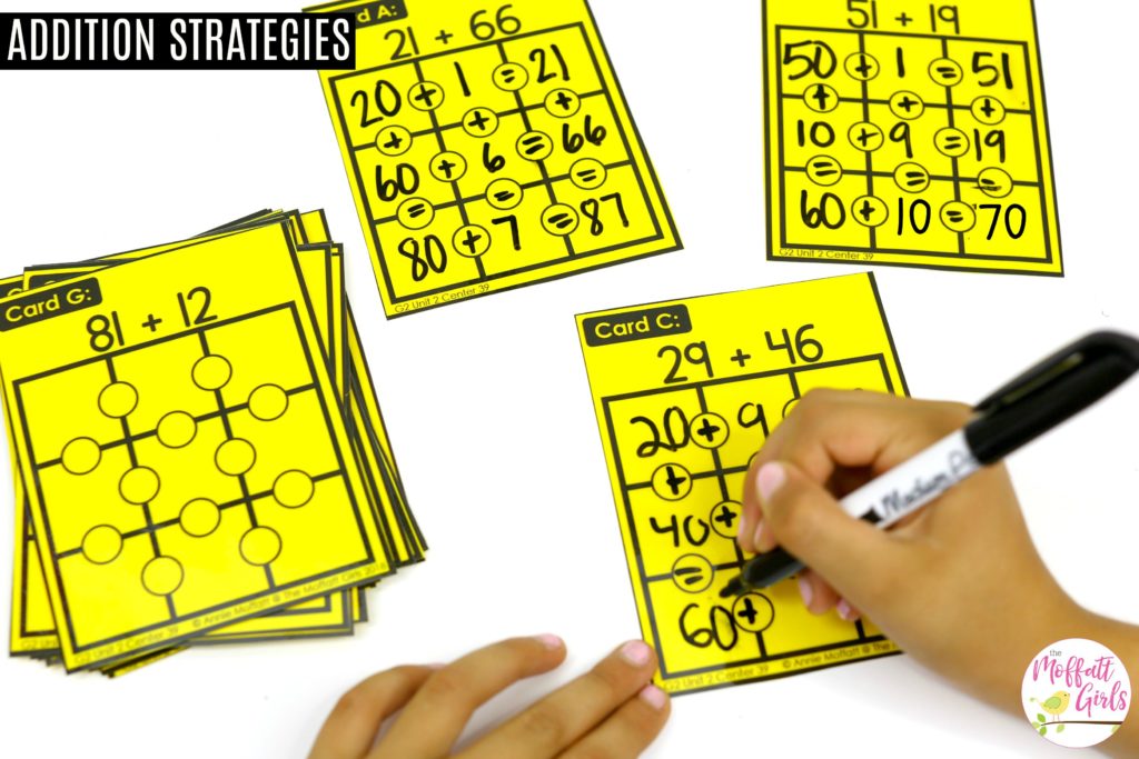 Crisscross Number Puzzles to teach place value addition. Plus, more fun math centers to teach place value in 2nd grade!