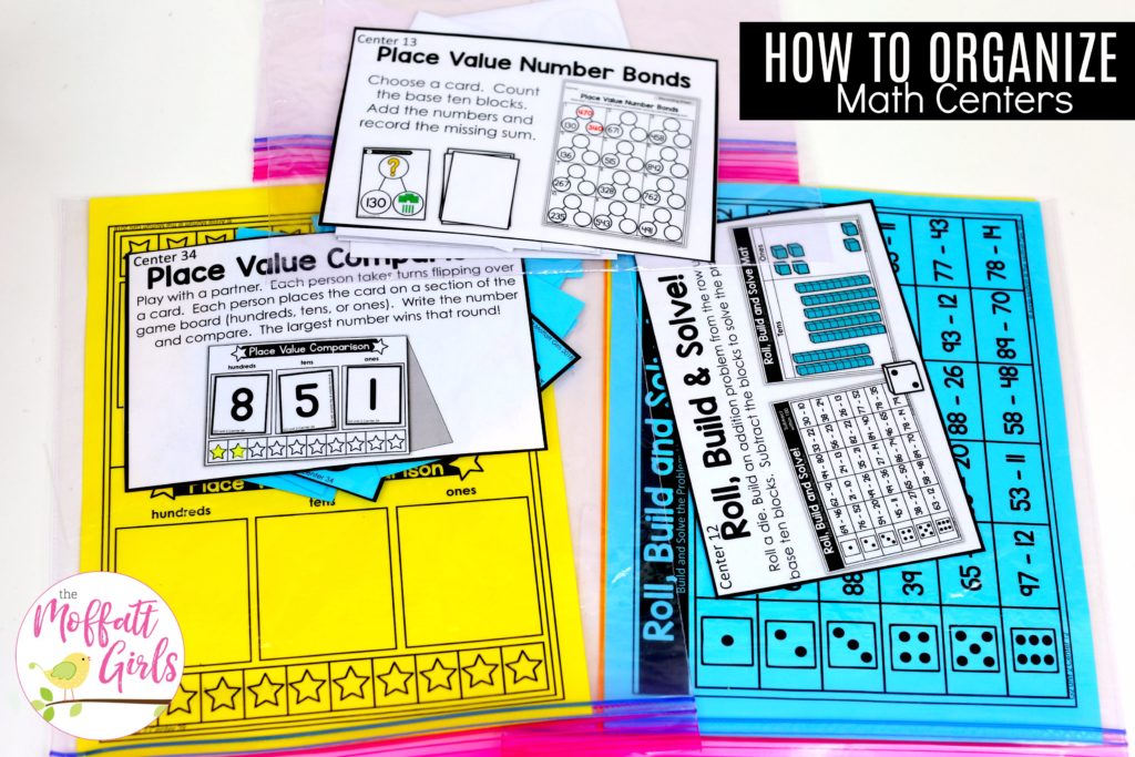 Simple storage solution for classroom math centers. Classroom organization made easy!