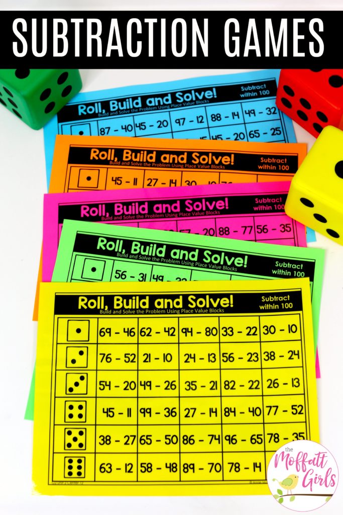 Roll, Build and Solve- Hands-on Place Value Game! Tons of fun math centers to teach place value in Second Grade!