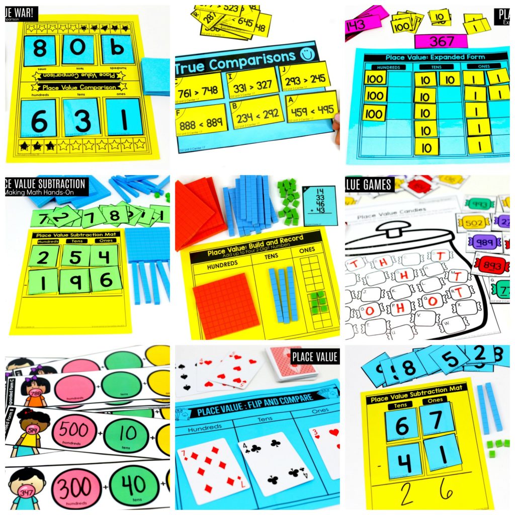 Tons of fun math centers to teach place value in 2nd Grade!