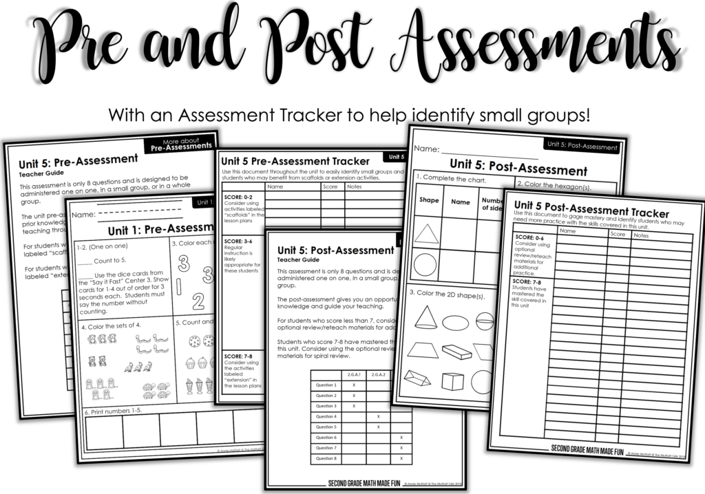 Pre and Post Assessments for Unit 5