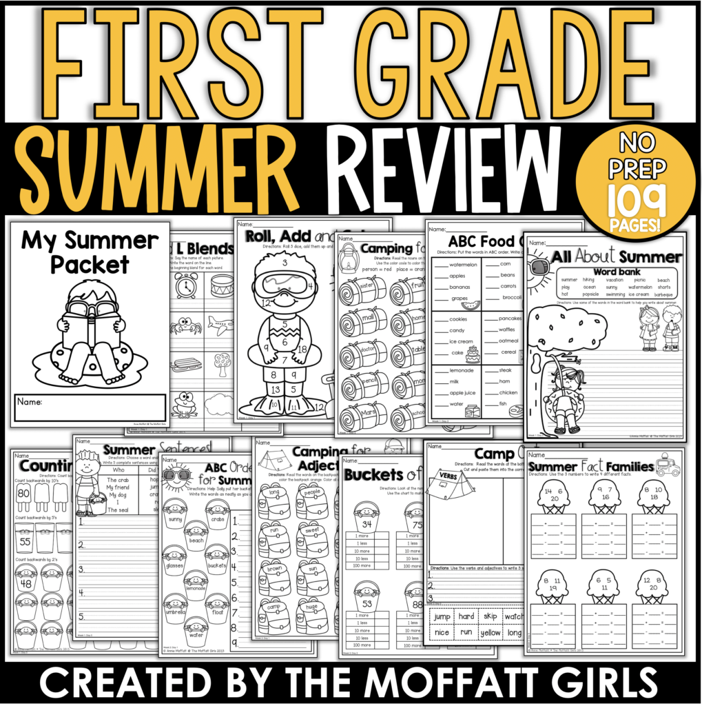 Summer Review NO PREP 1st Grade!