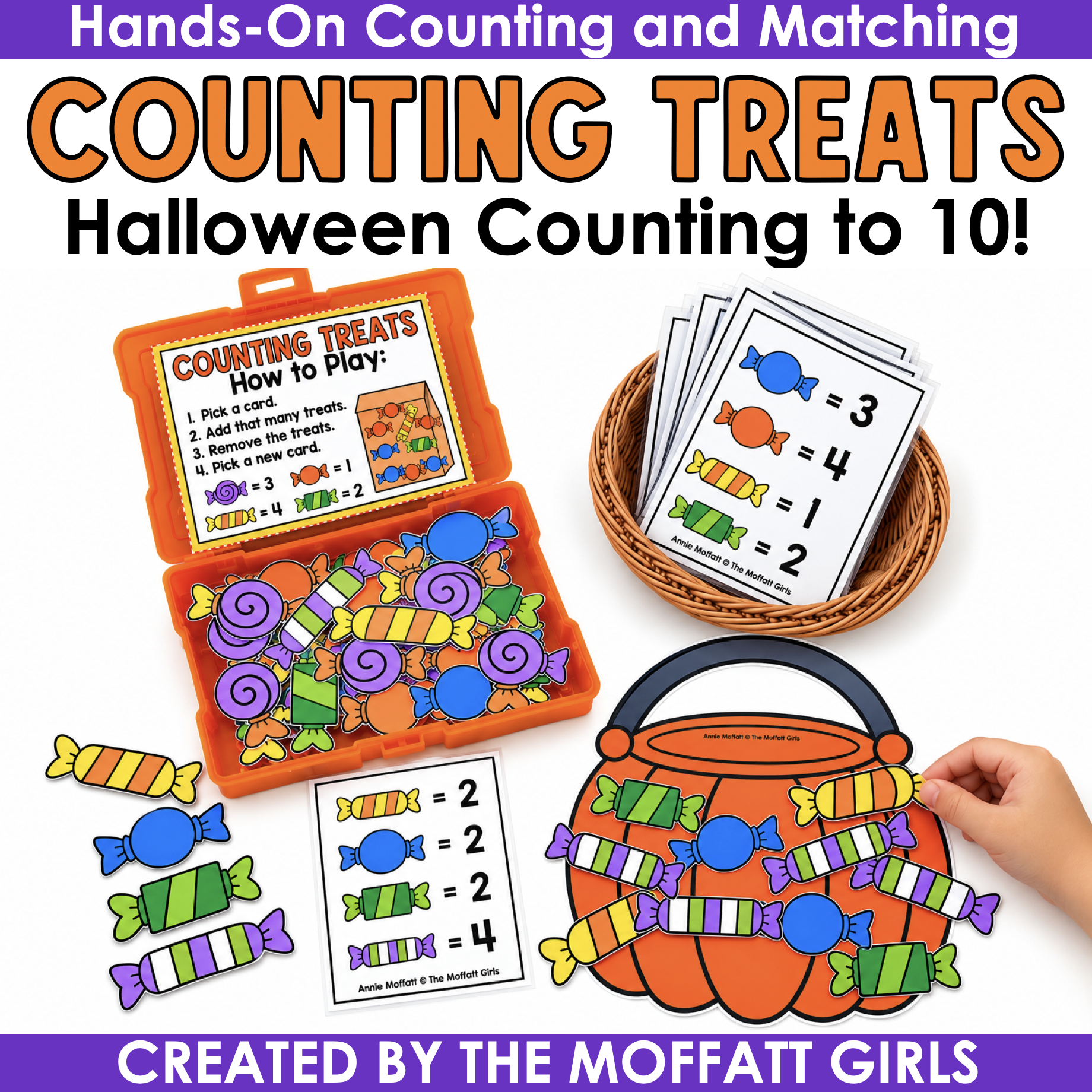 Halloween Counting Center: Trick or Treat Candy Counting 1-5 Mats ...
